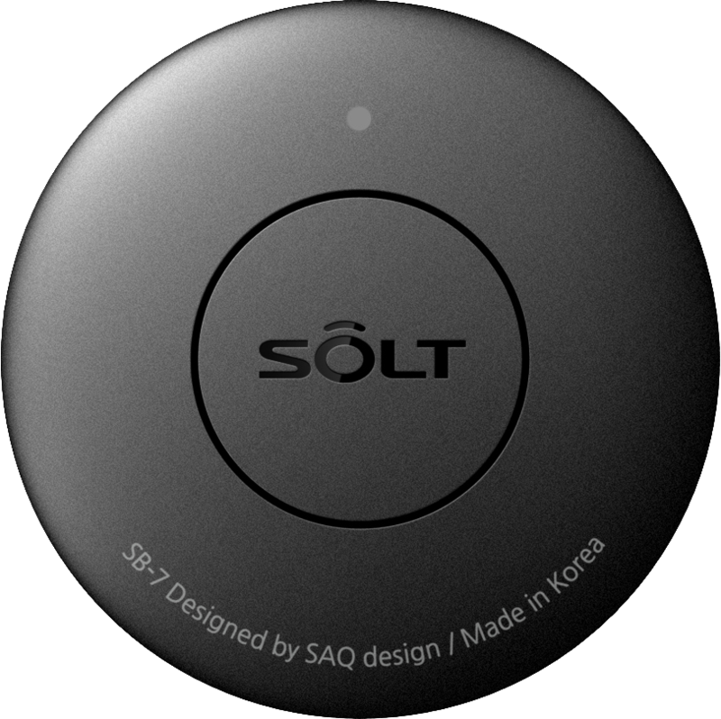 CST Call Buttons. SOLT SB7 black button, top view. 