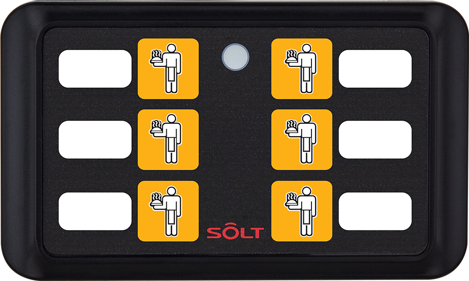 CST Call Buttons. SOLT SB6, black 6 button panel