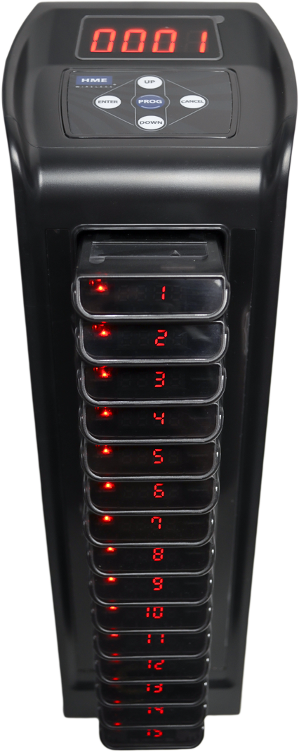 CST Charging Racks. Digital IQ 15 Slot Charger, complete with pagers and display screen and button control on top. 